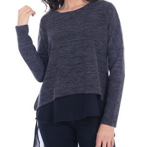 Fresh fx Sweater with Chiffon hem layer